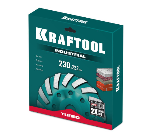 KRAFTOOL Turbo d 230 мм, сегментная алмазная чашка, INDUSTRIAL (33368-230) купить в Сочи KRAFTOOL Turbo d 230 мм, сегментная алмазная чашка, INDUSTRIAL (33368-230) купить в Сочи