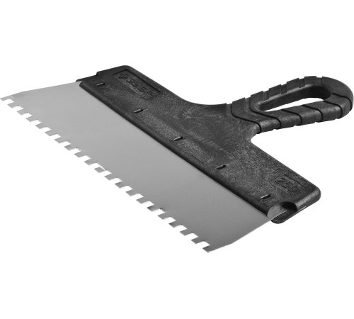 ЗУБР 250 мм, зуб 6 х 6 мм, пластиковая ручка, нержавеющий фасадный шпатель (10078-25-06) купить  в Сочи