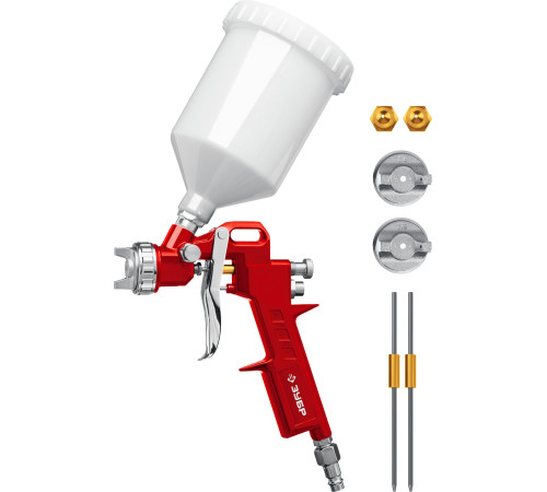 ЗУБР MS 200-3, 1.2, 1.5, 1.8 мм, пневматический краскопульт с верхним бачком (06458) купить  в Сочи