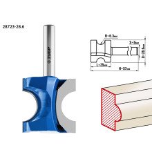ЗУБР 28.6 x 25 мм, радиус 6.3 мм, фреза полустержневая, Профессионал (28723-28.6)