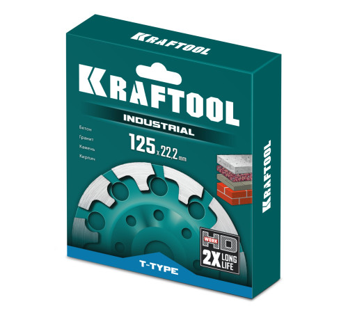 KRAFTOOL T-Type d 125 мм, сегментная алмазная чашка, INDUSTRIAL (33446-125) купить в Сочи KRAFTOOL T-Type d 125 мм, сегментная алмазная чашка, INDUSTRIAL (33446-125) купить в Сочи