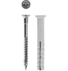 ЗУБР 6 х 40 мм, потайной бортик, 125 шт, дюбель-гвоздь (4-301345-06-040)