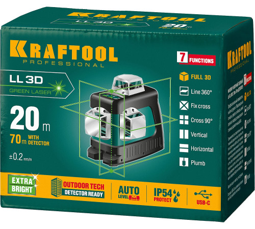 KRAFTOOL LL 3D, лазерный нивелир (34641) купить в Сочи KRAFTOOL LL 3D, лазерный нивелир (34641) купить в Сочи