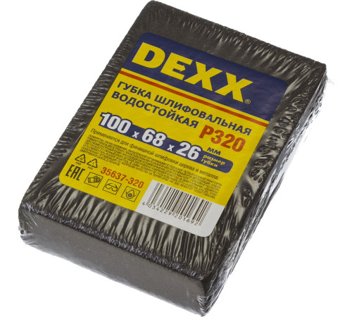 DEXX Р320, 100 х 68 х 26 мм, водостойкая, четырехсторонняя шлифовальная губка (35637-320) купить в Сочи DEXX Р320, 100 х 68 х 26 мм, водостойкая, четырехсторонняя шлифовальная губка (35637-320) купить в Сочи