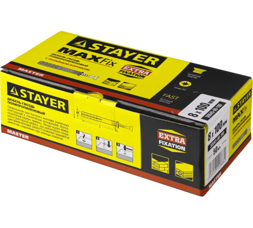 STAYER 8 х 100 мм, потайной бортик, 50 шт, дюбель-гвоздь (30645-08-100) купить  в Сочи