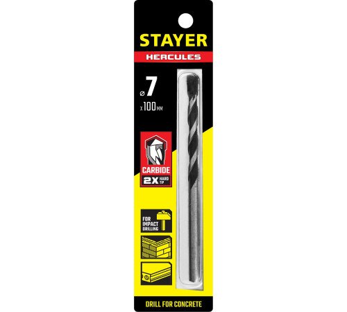 STAYER Hercules, 7 x 100 мм, cверло по бетону, Professional (2915-100-07) купить в Сочи STAYER Hercules, 7 x 100 мм, cверло по бетону, Professional (2915-100-07) купить в Сочи