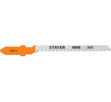 STAYER T101AO, 2 шт, 50 мм / 1.4 мм, T-хвост., HCS сталь, фигурный рез по ламинату/фанере, полотна для лобзика, Professional (15992-1.3)
