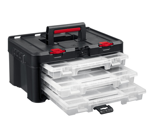KETER STACKNROLL, 481 х 332 х 233 мм, (19″), пластиковый ящик с 3 органайзерами и 18 ячейками (38406) купить в Сочи KETER STACKNROLL, 481 х 332 х 233 мм, (19″), пластиковый ящик с 3 органайзерами и 18 ячейками (38406) купить в Сочи