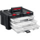 KETER STACKNROLL, 481 х 332 х 233 мм, (19″), пластиковый ящик с 3 органайзерами и 18 ячейками (38406) купить в Сочи