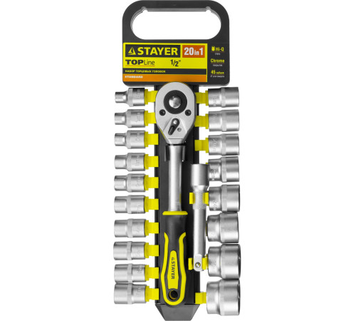 STAYER RSS 20L, 20 предм., (1/2″), набор торцовых головок (27750-H20) купить  в Сочи