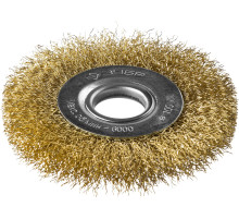 ЗУБР 100 мм, витая стальная латунированная проволока 0.3 мм, щетка дисковая для УШМ, Профессионал (35187-100)