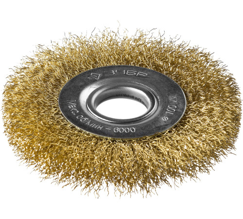 ЗУБР 100 мм, витая стальная латунированная проволока 0.3 мм, щетка дисковая для УШМ, Профессионал (35187-100) купить  в Сочи
