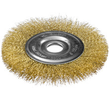 ЗУБР 150 мм, витая латунированная, стальная проволока 0.3. щетка дисковая для УШМ, Профессионал (35187-150)