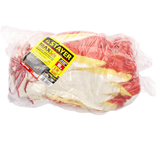 STAYER EXPERT-2, L-XL, х/б перчатки с двойным латексным обливом, повышенная износостойкость, 10 пар (11409-H10) купить  в Сочи