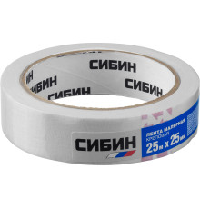 СИБИН 25 мм х 25 м, креповый, малярный скотч (12111-25)
