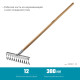 GRINDA PS-12 WOOD, 370 х 105 х 1300 мм, 12 витых зубцов, нержавеющая сталь, деревянный черенок, садовые грабли, PROLine (39481-12) купить  в Сочи