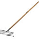 GRINDA PS-12 WOOD, 370 х 105 х 1300 мм, 12 витых зубцов, нержавеющая сталь, деревянный черенок, садовые грабли, PROLine (39481-12) купить  в Сочи