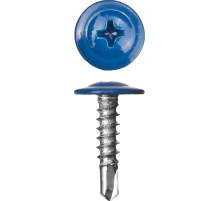 ЗУБР ПШМ-С 5005, 25 х 4.2 мм, синий насыщ., 400 шт, саморез с пресс-шайбой и сверлом (300211-42-025-5005)