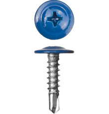 ЗУБР ПШМ-С 5005, 25 х 4.2 мм, синий насыщ., 400 шт, саморез с пресс-шайбой и сверлом (300211-42-025-5005)