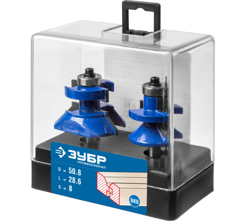 ЗУБР 50 x 30 мм, хвостовик 8 мм, набор фрез для вагонки, Профессионал (28770-50-H2) купить  в Сочи