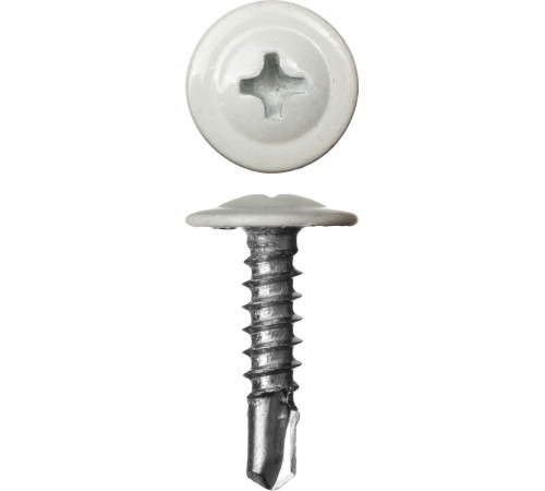 ЗУБР ПШМ-С 9003, 16 х 4.2 мм, белый, 500 шт, саморез с пресс-шайбой и сверлом (300211-42-016-9003) купить  в Сочи