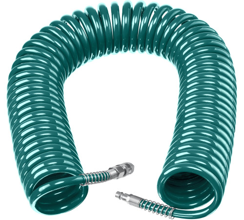 KRAFTOOL 20 м, 8 х 12 мм, 15 бар, воздушный спиральный шланг с фитингами рапид (06590-20) купить  в Сочи