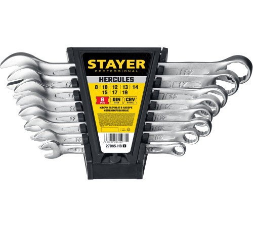 STAYER HERCULES, 8 шт, 8 - 19 мм, набор комбинированных гаечных ключей, Professional (27085-H8) купить в Сочи STAYER HERCULES, 8 шт, 8 - 19 мм, набор комбинированных гаечных ключей, Professional (27085-H8) купить в Сочи