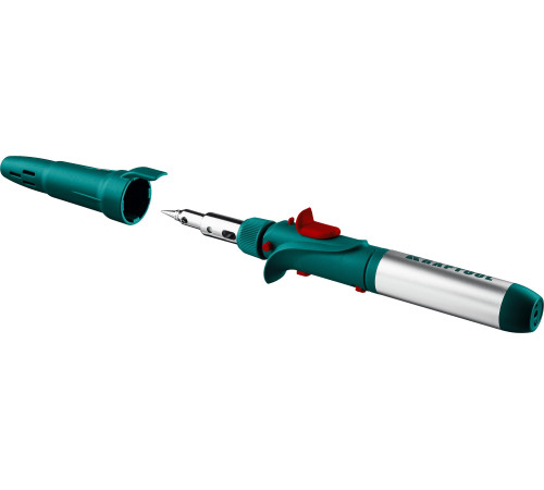 KRAFTOOL SolderGas, 120 K, 30 - 120 Вт, 1300°С, горелка, фен, пьезоподжиг, набор 10 в 1, газовый паяльник (55503-H10) купить  в Сочи