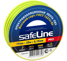 Изолента 19мм х 20м желто-зеленая Safeline 12123