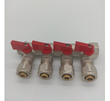 Коллектор с отсечными кранами с евроконусом "thermofix" (3/4"х1/2"х4 вых.) 8147
