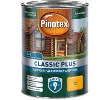 Pinotex Classic Plus быстросохнущая пропитка-антисептик 3 в 1 для древесины сосна (0,9л) 5727794 Пинотекс