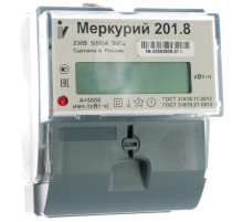 Счетчик электрический 1ф 80А однотарифный на DIN рейку МЕРКУРИЙ 201.8