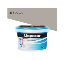 Затирка эластич. водооттал. противогриб. Церезит CE 40 серая (2 кг)