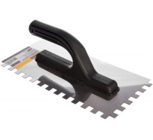 БИБЕР 35315 Гладилка 270х130мм нержавеющая зубчатая 10мм