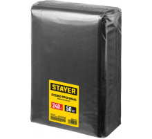 STAYER строительные мусорные мешки 240л, 50шт, особопрочные, чёрные, HEAVY DUTY