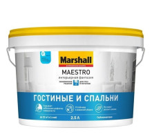 Marshall Maestro Интерьерная Фантазия краска водно-дисперсионная для стен и потолков глубокоматовая база BW (2,5л)