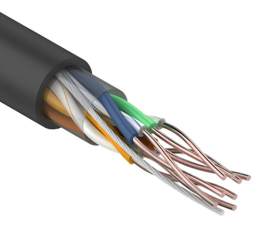 Купить Интернет кабель (витая пара)( с тросом) UTP 4PR 24AWG САТ5e CCA информационный (0,5мм омедненка) (305м/бухта) черн.OUTDOOR PROCONNECT, Частотный диапазон: 1-100 МГц Купить Интернет кабель (витая пара)( с тросом) UTP 4PR 24AWG САТ5e CCA информационный (0,5мм омедненка) (305м/бухта) черн.OUTDOOR PROCONNECT, Частотный диапазон: 1-100 МГц