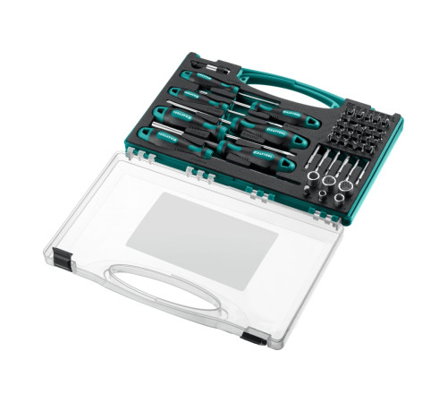 KRAFTOOL X-Drive-50 набор отверток и насадок 50 шт, из высококачественной хромомолибденовой стали, Пластиковый кейс KRAFTOOL X-Drive-50 набор отверток и насадок 50 шт, из высококачественной хромомолибденовой стали, Пластиковый кейс