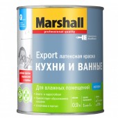 Marshall Для кухни и Ванной краска водно-дисперсионная для стен и потолков повышенной влагостойкости матовая база BW (0,9л) 