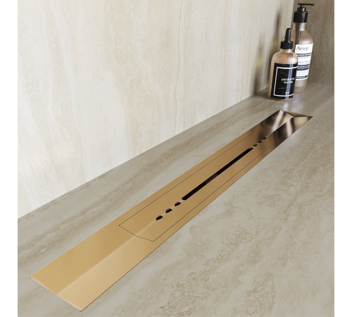 Душевой трап, обрезной, V-образный золото BRUSH RGW SDR-53Gb купить  в Сочи