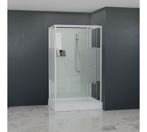 Душевая кабина прямоугольная, распашная дверь, стеклянная, профиль белый - RGW AN-207 (700x900, Белый) купить  в Сочи