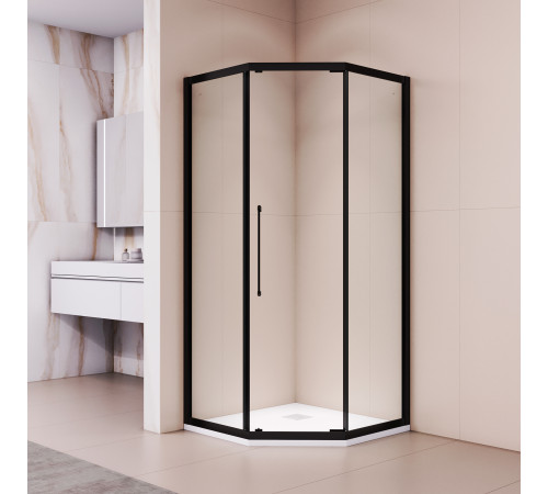 Душевой уголок стекло 6 мм, пятиугольный, форма трапеция, раздвижная дверь, RGW PA-86B (Прозрачное, 1000x1000) купить  в Сочи