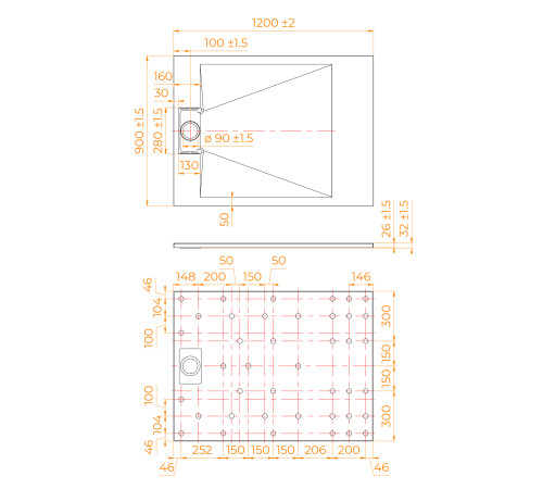 Душевой поддон прямоугольный RGW TUS-B Черный (900x1200) купить  в Сочи