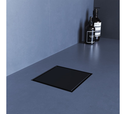 Душевой трап RGW SDR-10 квадратный, черный, металлическая крышка, горизонтальный слив купить  в Сочи