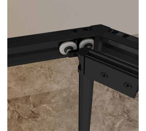 Душевой уголок стекло 6 мм, пятиугольный, форма трапеция, раздвижная дверь, RGW PA-86B (Прозрачное, 1000x1000) купить  в Сочи