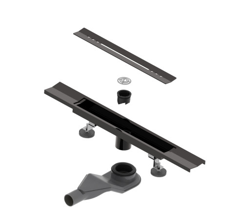 Душевой трап, обрезной, V-образный, черный RGW SDR-53B (600) купить  в Сочи