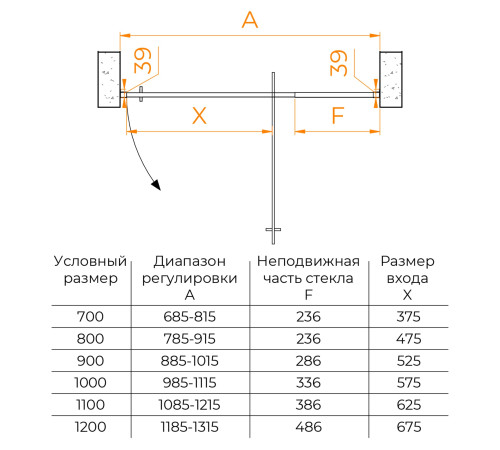 Душевая дверь RGW PA-008 (Матовое-Сатинат, 1000) купить  в Сочи
