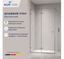 Душевой уголок с распашной дверью на петлях - RGW SV-040Gr (Прозрачное, 1000x800)