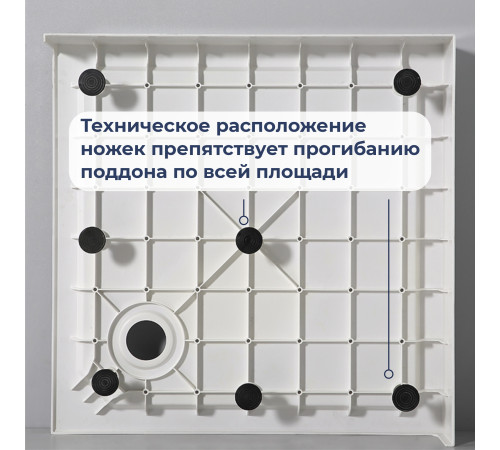 Душевой поддон квадратный RGW SMC-W Белый (900x900) купить  в Сочи