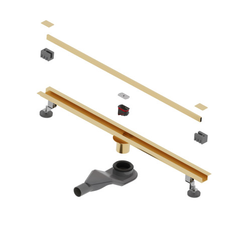 Душевой трап обрезной - SDR-50Gb - золото браш (800) купить  в Сочи